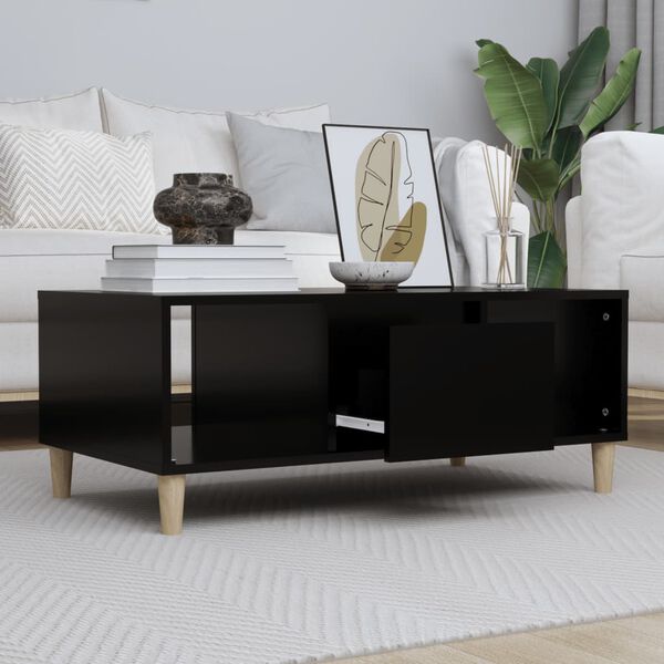 vidaXL Tavolino da Salotto Nero 90x50x36,5 cm in Legno Multistrato