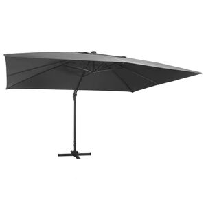 vidaXL Ombrellone a Sbalzo con LED Palo Alluminio 400x300 cm Antracite