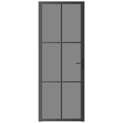 vidaXL Porta Interna 76x201,5 cm Nera in Vetro ESG e Alluminio