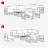 vidaXL Set di divani da esterno 9 pcs Grigio Naturale e Chiaro