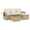 vidaXL Set Divano da Giardino 5 pz con Cuscini Beige in Polyrattan