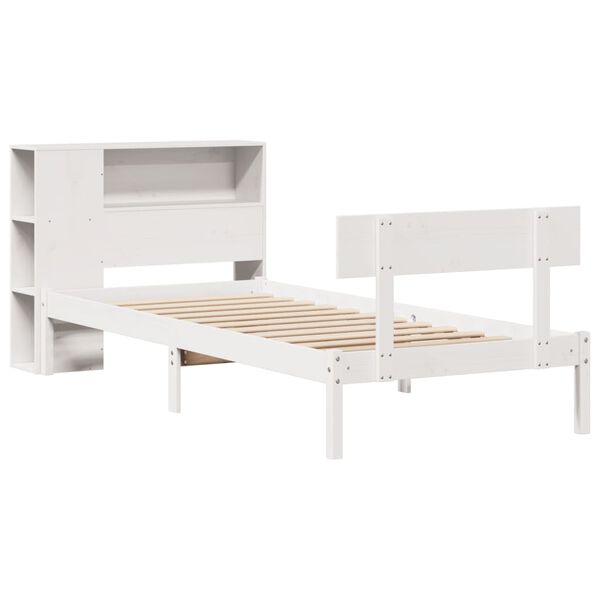 vidaXL Letto Libreria senza Materasso Bianca 90x200 cm Legno di Pino