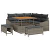 vidaXL Set Divano da Giardino con cuscino 8 pcs Grigio Poly Rattan
