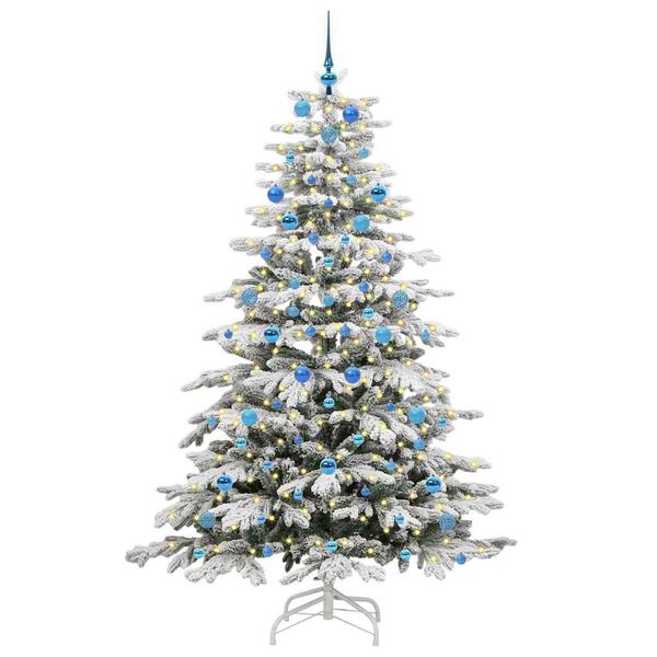 vidaXL Albero di Natale Artificiale con Rami Pieghevoli Bianco 210 cm