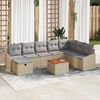 vidaXL Set Divano da Giardino con cuscino 9 pcs Beige Poly Rattan