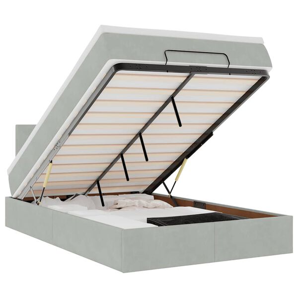 vidaXL Struttura Letto Pouf con Materasso 120x200 cm Velluto