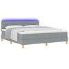 vidaXL Letto a Sorgente LED con led Grigio chiaro 180 x 200 cm Tessuto
