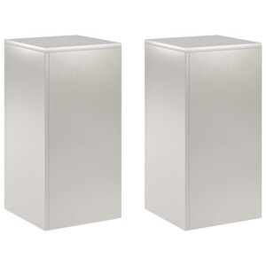 vidaXL Supporto per piante 2 pcs Argento 30 x 30 x 60 cm Acciaio