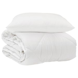 vidaXL Duvet per Tutte le Stagioni con cuscino 2 pcs Bianco Microfibra