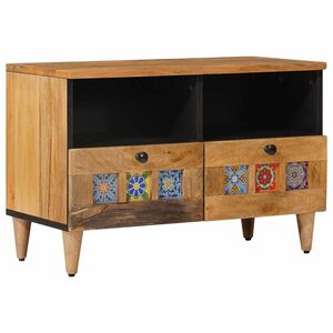 vidaXL Mobile TV Naturale 70 x 33 x 46 cm Legno di mango massello