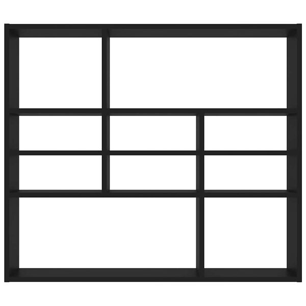 vidaXL Scaffale a Parete Nero 90x16x78 cm in Legno Multistrato