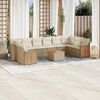 vidaXL Set Divani da Giardino 11 pz con Cuscini Beige in Polyrattan