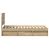 vidaXL Struttura del letto Rovere Sonoma 90 x 190 cm Pino massello