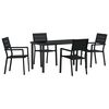 vidaXL Set da Pranzo per Giardino 5 pz Nero