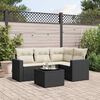 vidaXL Set Divani da Giardino 5 pz con Cuscini in Polyrattan Nero