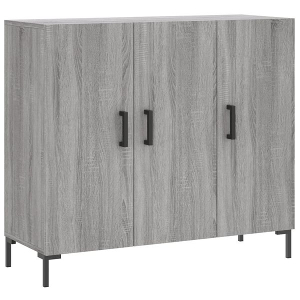 vidaXL Credenza Grigio Sonoma 90x34x80 cm in Legno Multistrato