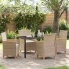 vidaXL Set da Pranzo per Giardino 5 pcs Beige polyrattan