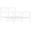 vidaXL Giroletto con Testiera e Pediera Metallo Bianco 120x200 cm