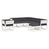 vidaXL Set Salotto Giardino 8pz con Cuscini Bianco Legno Massello Pino
