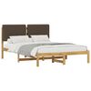 vidaXL Letto con Testiera Rivestita Bianco lavato e taupe 160 x 200 cm