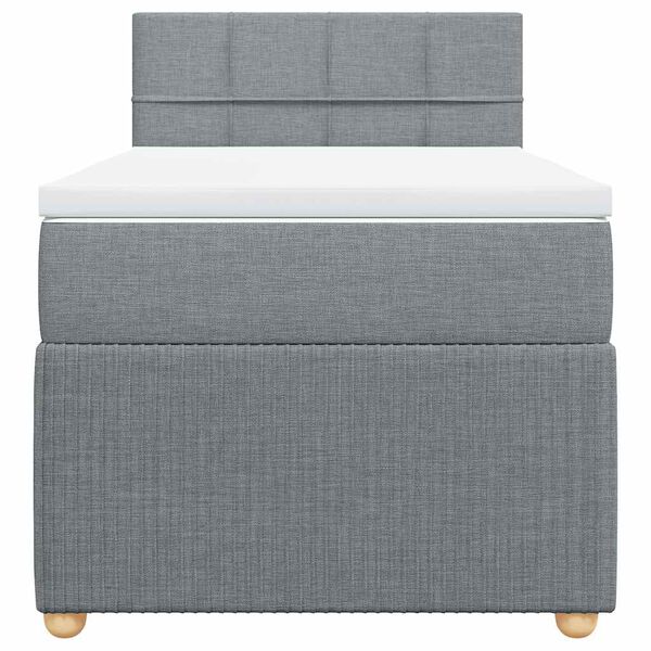 vidaXL Giroletto a Molle con Materasso Grigio Chiaro100x200 cm Tessuto