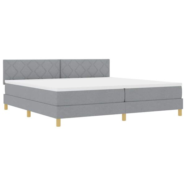 vidaXL Letto a Sorgente LED con led Grigio chiaro 200 x 200 cm Tessuto