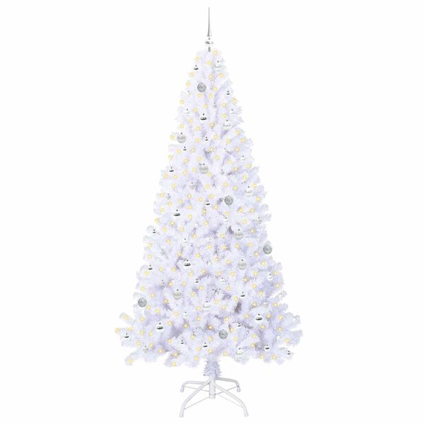 vidaXL Albero di Natale artificiale Bianco 240 cm PVC e Acciaio