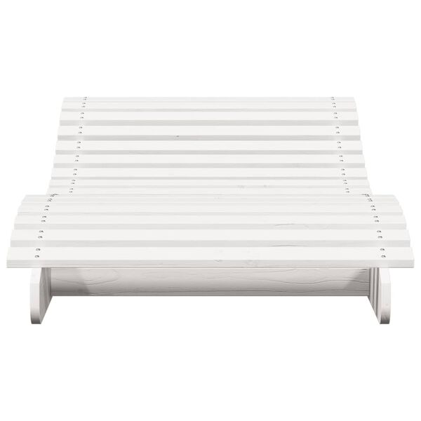 vidaXL Lettino Prendisole Bianco 205x80x31,5 cm in Legno Massello Pino