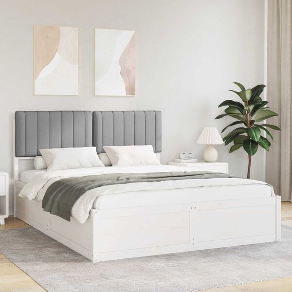 vidaXL Letto con Testiera Rivestita Grigio chiaro 160 x 200 cm