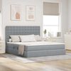 vidaXL Letto con contenitore e materasso Grigio chiaro 160 x 200 cm