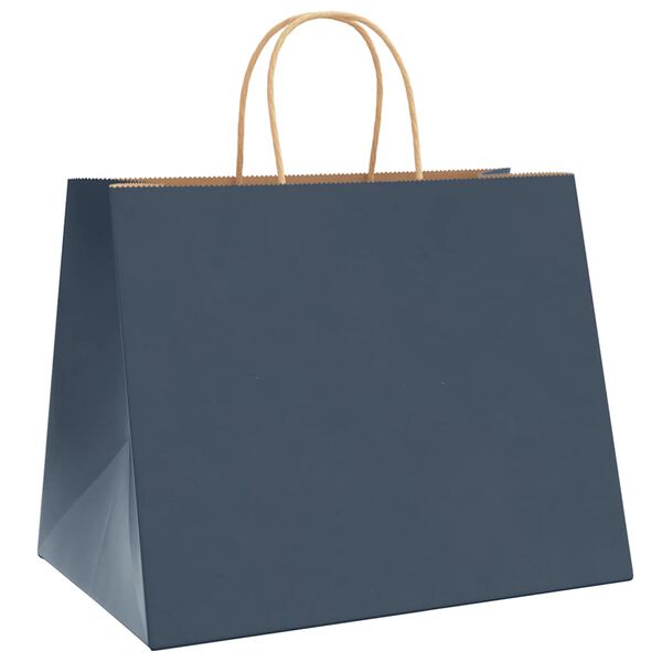 vidaXL Sacchetti di Carta 250 pz con Manici Blu 32x22x24 cm