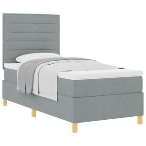 vidaXL Letto a molle con materasso Grigio chiaro 80 x 200 cm Tessuto