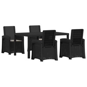 vidaXL Set da Pranzo per Giardino 5 pz Antracite e Grigio chiaro PP