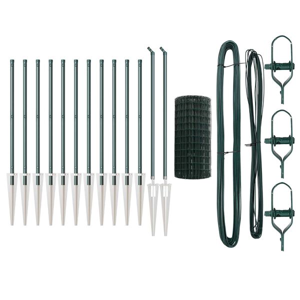 vidaXL Recinzione con Posto Verde 0,4 x 25 m Acciaio e PVC