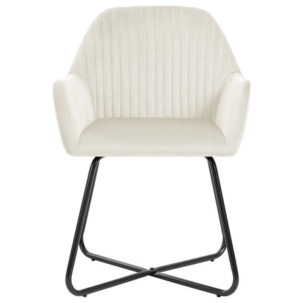 vidaXL Sedie da Pranzo 6 pz Crema in Velluto