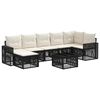 vidaXL Set Divano da Giardino 8 pcs Nero e Bianco Crema polyrattan