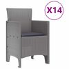 vidaXL Set da Pranzo per Giardino 15 pcs Grigio chiaro Rattan Polt