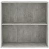 vidaXL Libreria 2 Ripiani Grigio Cemento 80x30x76,5 Legno Multistrato
