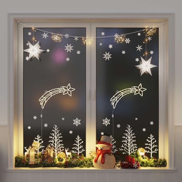 vidaXL Luci di Natale Stella Cadente Silhouette 2pz 50LED Bianco Caldo