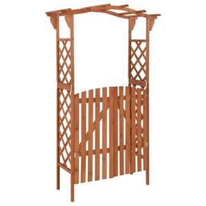 vidaXL Pergolato con Cancello 116x40x204 cm Legno di Abete Massello