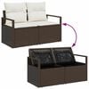 vidaXL Set di divani con cuscino 6 pcs Marrone e Crema polyrattan
