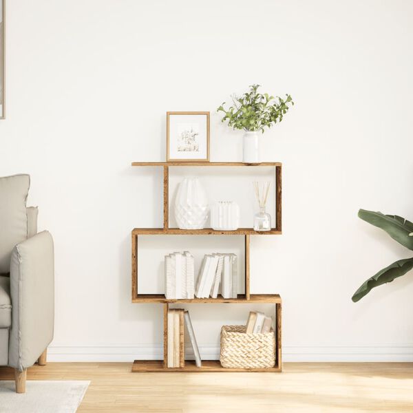 vidaXL Libreria Divisorio 3Ripiani Legno Antico 70x24x97 cm Truciolato