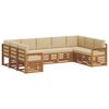 vidaXL Set divano sezionale con cuscino 9 pcs Naturale e Beige