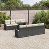 vidaXL Set Divano da Giardino 9 pcs Nero Rattan in Polipropilene