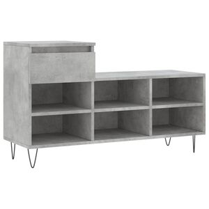 vidaXL Scarpiera Grigio Cemento 102x36x60 cm in Legno Multistrato