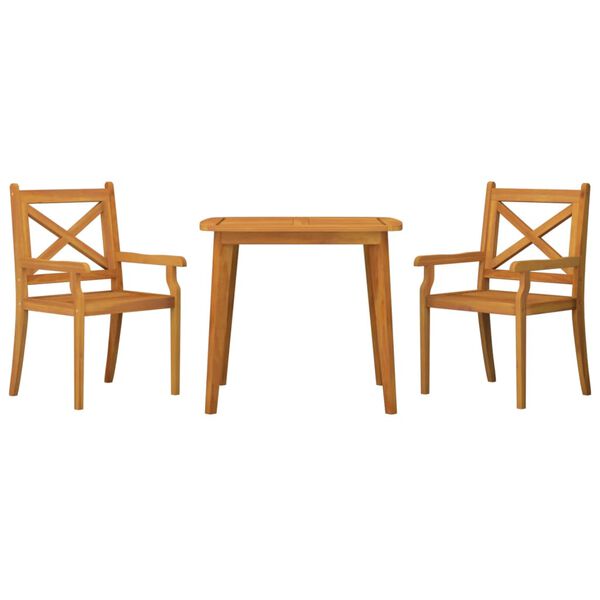 vidaXL Set Mobili da Pranzo per Giardino 3 pz Legno Massello di Acacia