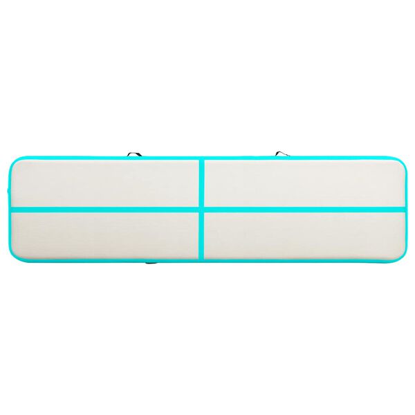 vidaXL Tappetino Ginnastica Gonfiabile e Pompa 600x100x15cm PVC Verde