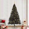 vidaXL Albero di Natale artificiale con luci integrate Nero 240 cm PVC