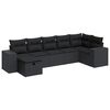 vidaXL Set Divani da Giardino con Cuscini 8 pz Nero in Polyrattan
