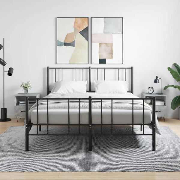 vidaXL Comodini 2 pz Grigio Cemento 40x35x47,5 cm in Legno Multistrato